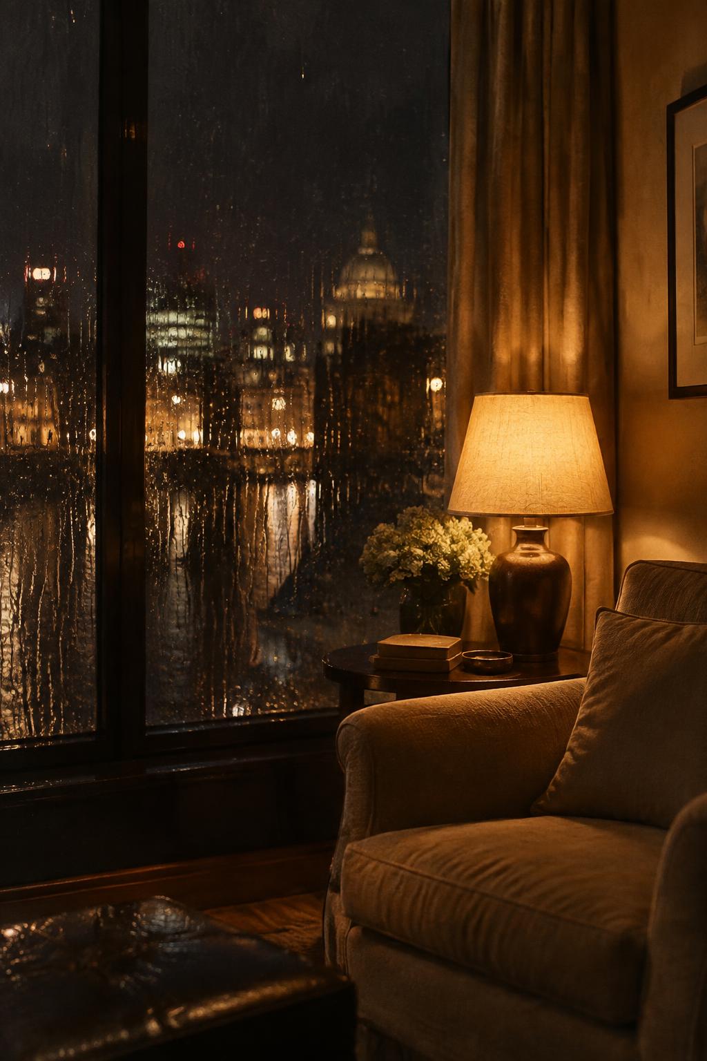 Soirée sous la pluie